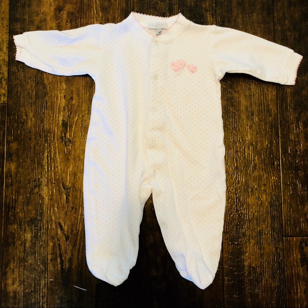 Royal Baby Pink Dot Footed Sleeper